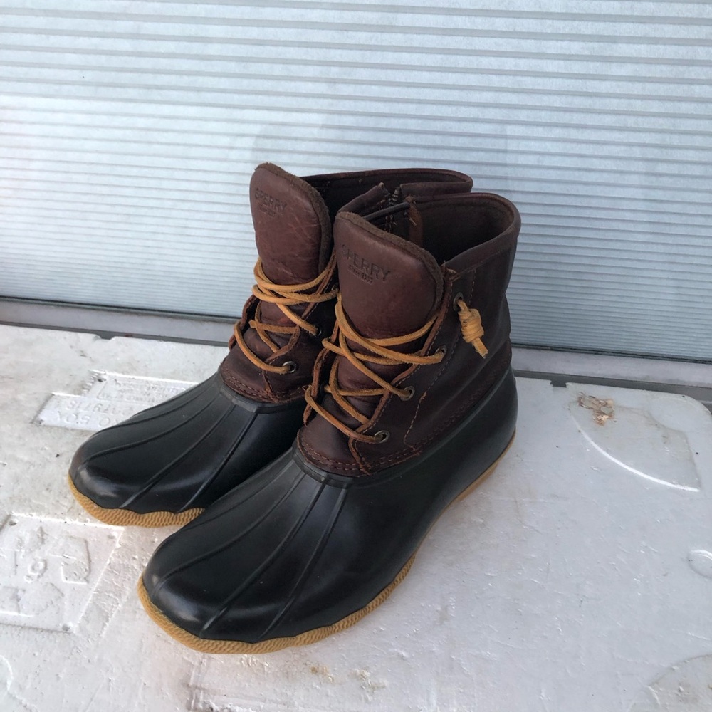 Sperry STS91176 Women’s Dark Brown and Black Rain Boots Size 9M